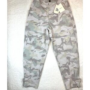 NWT Bershka Camo Cargo Ankle length Pant womens 6 38EU light tapered ASOS boots
